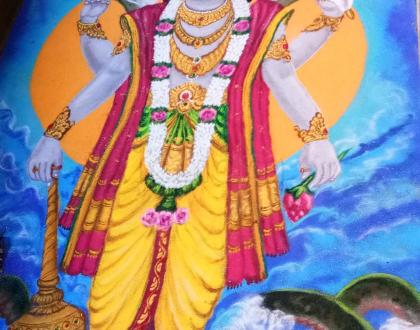 Rangoli: lord narayana