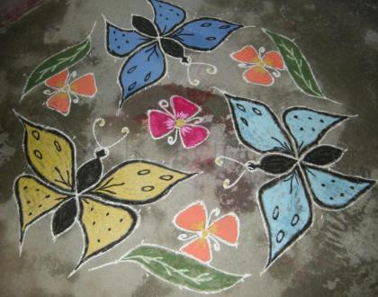 butterflies rangoli